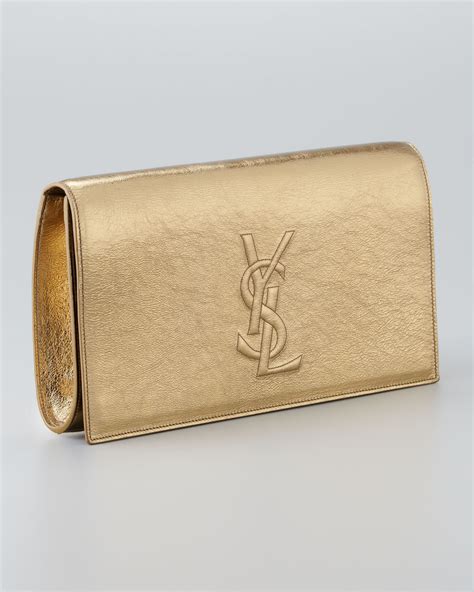 ysl belle du jour clutch metallic|SAINT LAURENT Metallic Belle de Jour Clutch Silver.